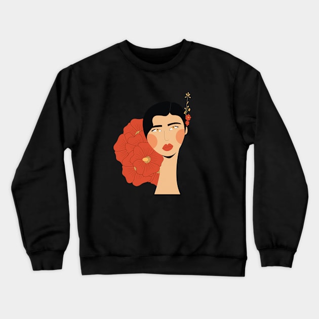 Hibiscus Beauty Crewneck Sweatshirt by damppstudio